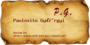 Paulovits Györgyi névjegykártya