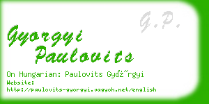 gyorgyi paulovits business card